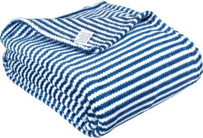 BSB HOME Solid Single AC Blanket for  Mild Winter(Polyester, Dark Blue, White)