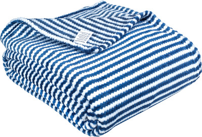 BSB HOME Solid Single AC Blanket for  Heavy Winter(Polyester, Dark Blue, White)