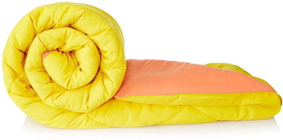 Comfowell Solid Single Comforter for  Heavy Winter(Poly Cotton, Orange & Yellow)