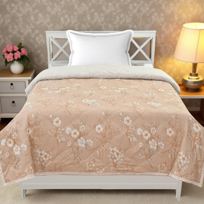 HS DESIGNING DREAMS Solid Single AC Blanket for  AC Room(Cotton, Peach)