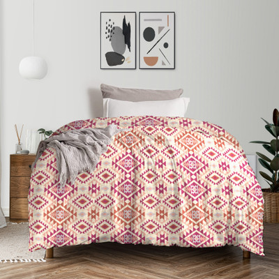 My Trident Geometric Single Comforter for  Mild Winter(Cotton, Aria Red)
