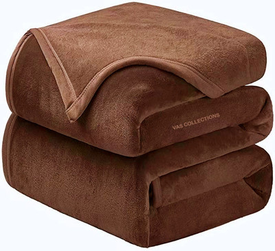 Flipkart SmartBuy Self Design Double Mink Blanket for  Heavy Winter(Microfiber, Brown)