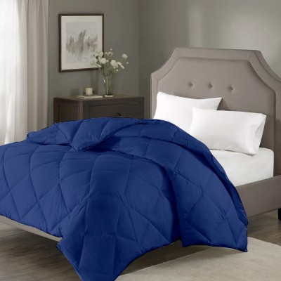 Razzai Geometric Double AC Blanket for  AC Room(Microfiber, Medium Blue)