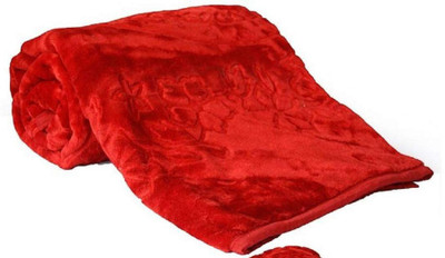 ARIVETS Solid Single Mink Blanket for  AC Room(Microfiber, Red)
