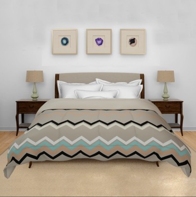 RESTORIA Abstract Single Comforter for  AC Room(Microfiber, Beige, Grey)
