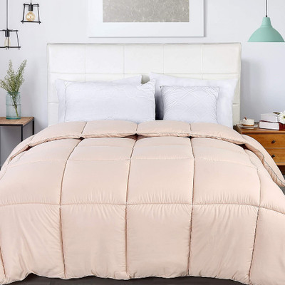 Relaxfeel Solid Single Comforter for  Heavy Winter(Microfiber, Peach)