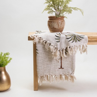 Dmaasa Animal Single Throw for  Heavy Winter(Cotton, White Date Palm Tree)