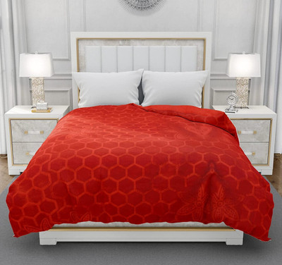 ARIVETS Solid Single Mink Blanket for  AC Room(Microfiber, Red)