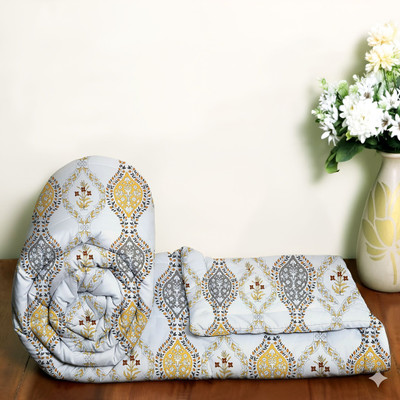 ivaza Floral Double AC Blanket for  AC Room(Cotton, White Gold)