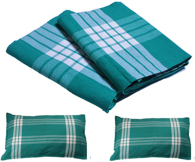 Tharunsha Elite Checkered Single AC Blanket for  Mild Winter(Cotton, Green)