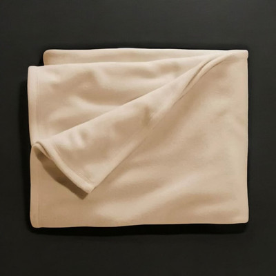 The Home Talk Solid Single Fleece Blanket for  AC Room(Polyester, Beige)
