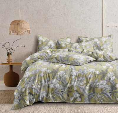 CHICERY Printed Double Comforter for  Heavy Winter(Cotton, Iris Flower)