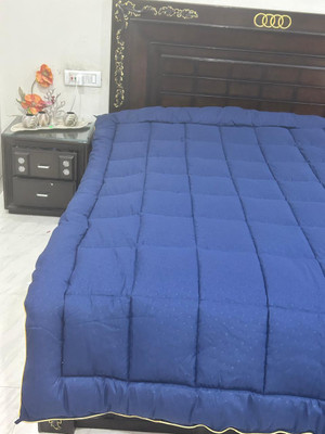 ANU INTERNATIONAL Solid Single Comforter for  Mild Winter(Microfiber, Dark Blue)