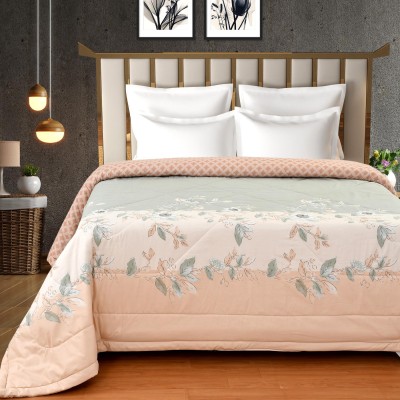 Florida Floral Double Comforter for  AC Room(Cotton, Olive Green)