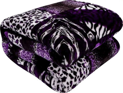 Convalexa Printed Double Mink Blanket for  Heavy Winter(Microfiber, Purple)