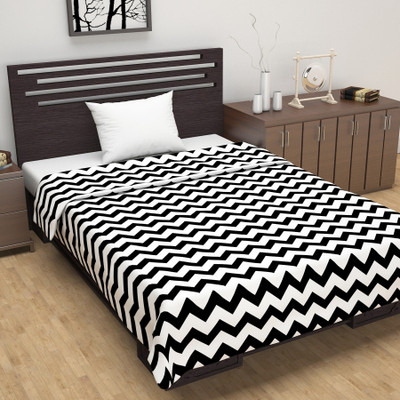 Divine Casa Printed Single Dohar for  AC Room(Microfiber, Black and White)