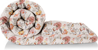 SANMARINO Printed Single AC Blanket for  AC Room(Microfiber, Light Beige)