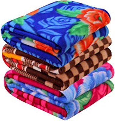 MFI Abstract Single Fleece Blanket for  Mild Winter(Polyester, Blue)
