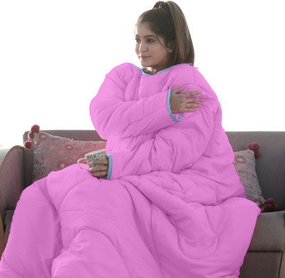 Divine Casa Printed Single Comforter for  Mild Winter(Microfiber, Light Pink)