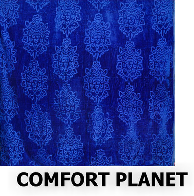 COMFORT PLANET Floral Double Mink Blanket for  Heavy Winter(Microfiber, Blue)