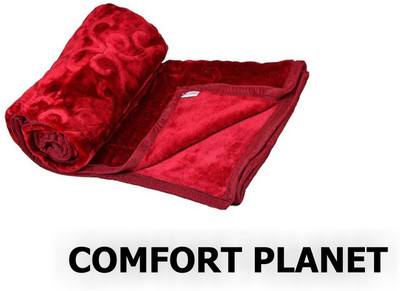 COMFORT PLANET Floral Double Mink Blanket for  Heavy Winter(Microfiber, Maroon)