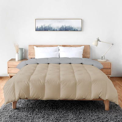 MeckHome Culture Solid Single Comforter for  Mild Winter(Microfiber, Beige)