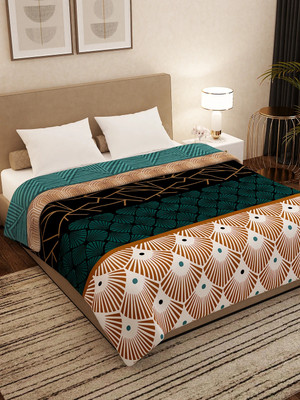 Story@home Printed Double AC Blanket for  AC Room(Polyester, Teal, Black)