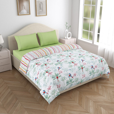 Haus And Kinder Printed Double Comforter for  AC Room(Polyester, Green)