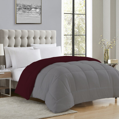 curious lifestyle Solid Single AC Blanket for  Heavy Winter(Poly Cotton, Grey, Maroon)