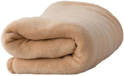 SPANGLE Solid Single Fleece Blanket for  Mild Winter(Microfiber, Camel)