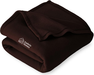 EMBRIO HOMES Solid Single Fleece Blanket for  Mild Winter(Polyester, Coffee)