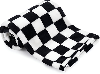 SYGA Checkered Single Crib Baby Blanket for  AC Room(Polyester, Black And White)