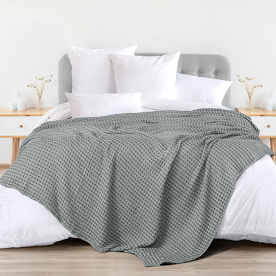 Urban Space Solid Double AC Blanket for  AC Room(Cotton, Cool Grey)