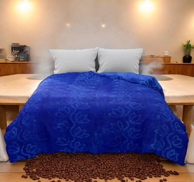 Retreat Solid Single AC Blanket for  AC Room(Microfiber, Blue)