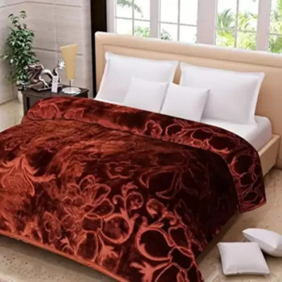 SIMAM Abstract Double Mink Blanket for  Mild Winter(Microfiber, Brown)