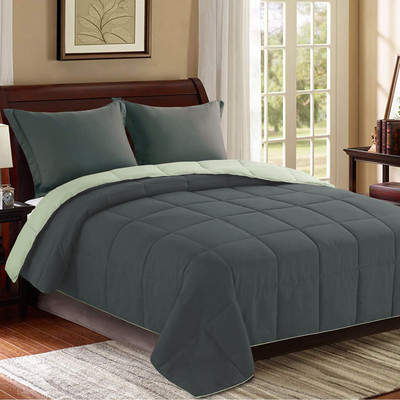 EVOHOUSE Solid Double Comforter for  AC Room(Microfiber, Grey, Green)