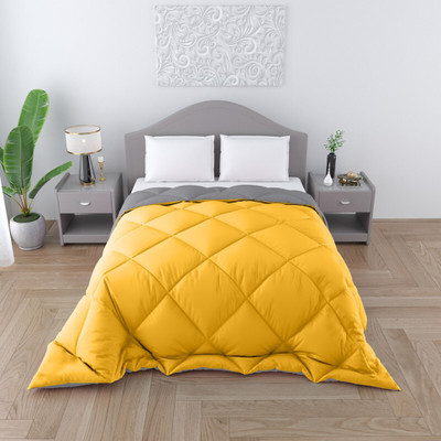 TUNDWAL'S Solid Single Comforter for  Heavy Winter(Microfiber, Yellow grey)