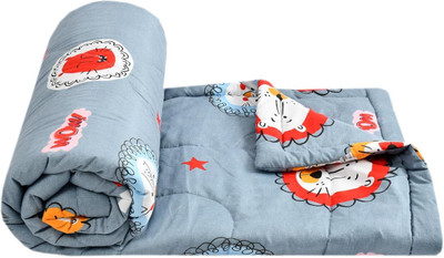 Freshfromloom Printed Double AC Blanket for  AC Room(Microfiber, Light Grey)