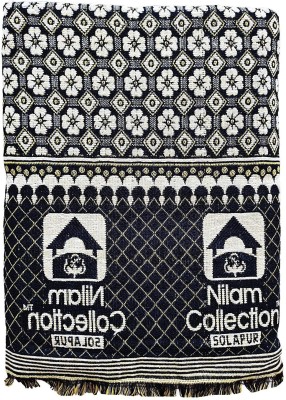 Nilam Collection Floral Single Top Sheet for  Mild Winter(Cotton, Midnight Blue)