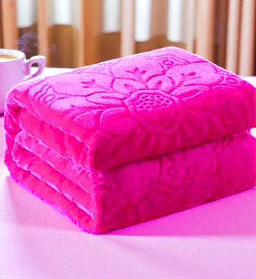 Changers Solid Double Mink Blanket for  Heavy Winter(Microfiber, Pink)