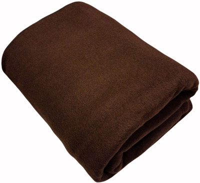 Royal Lush Solid Single Fleece Blanket for  AC Room(Woollen Blend, Brown)