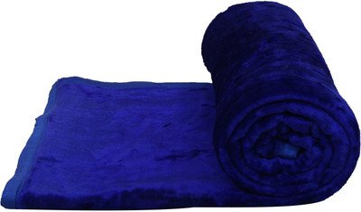 SPANGLE Self Design Single AC Blanket for  AC Room(Microfiber, Blue)