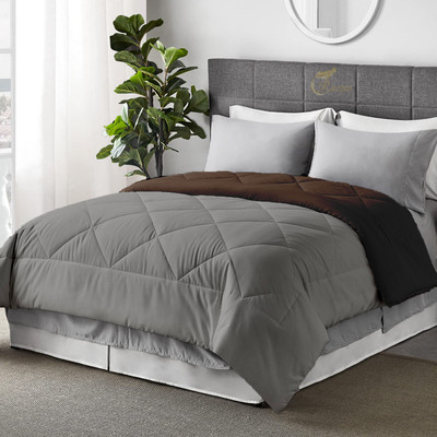 Razzai Solid Single AC Blanket for  AC Room(Microfiber, Chocolate, Silver)