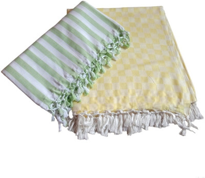 Aakriti Handloom 3D Printed, Striped, Solid Single Comforter for  AC Room(Silk, Green, LEMON YELLOW)