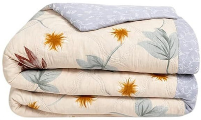 LIFECRAFT HOME FURNISHINGS Floral Double Comforter for  AC Room(Cotton, Cream with Floral)