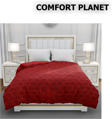 COMFORT PLANET Floral Double Mink Blanket for  Heavy Winter(Microfiber, Maroon)