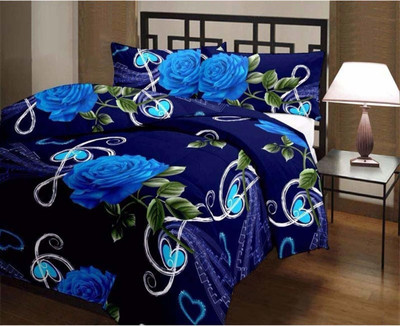 shree karni export Floral Single AC Blanket for  AC Room(Microfiber, Blue, Green, White)