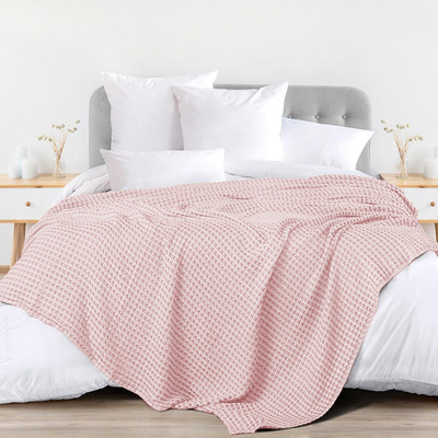 Urban Space Solid Double AC Blanket for  AC Room(Cotton, Blush Pink)