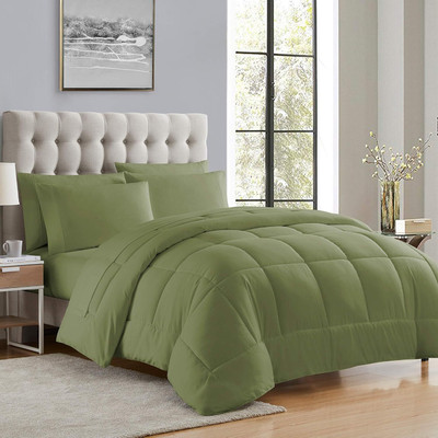 Linenovation Solid Double Comforter for  Heavy Winter(Poly Cotton, Mint Green)