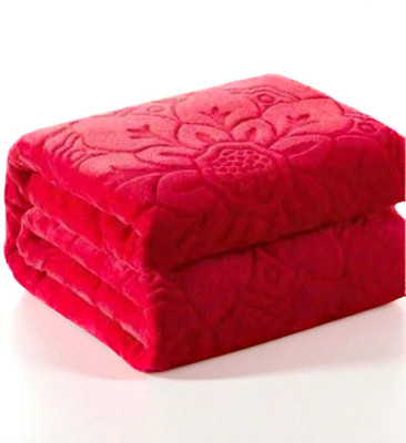Swikon star Floral Double Mink Blanket for  Heavy Winter(Microfiber, Red)